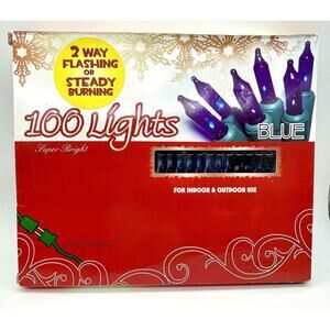 10 Boxes of Vintage Christmas Lights - 100 Super Bright - Blue - Indoor/Outdoor
